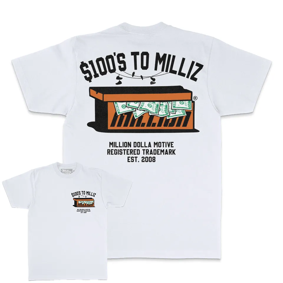 100's to Milliz - White T-Shirt