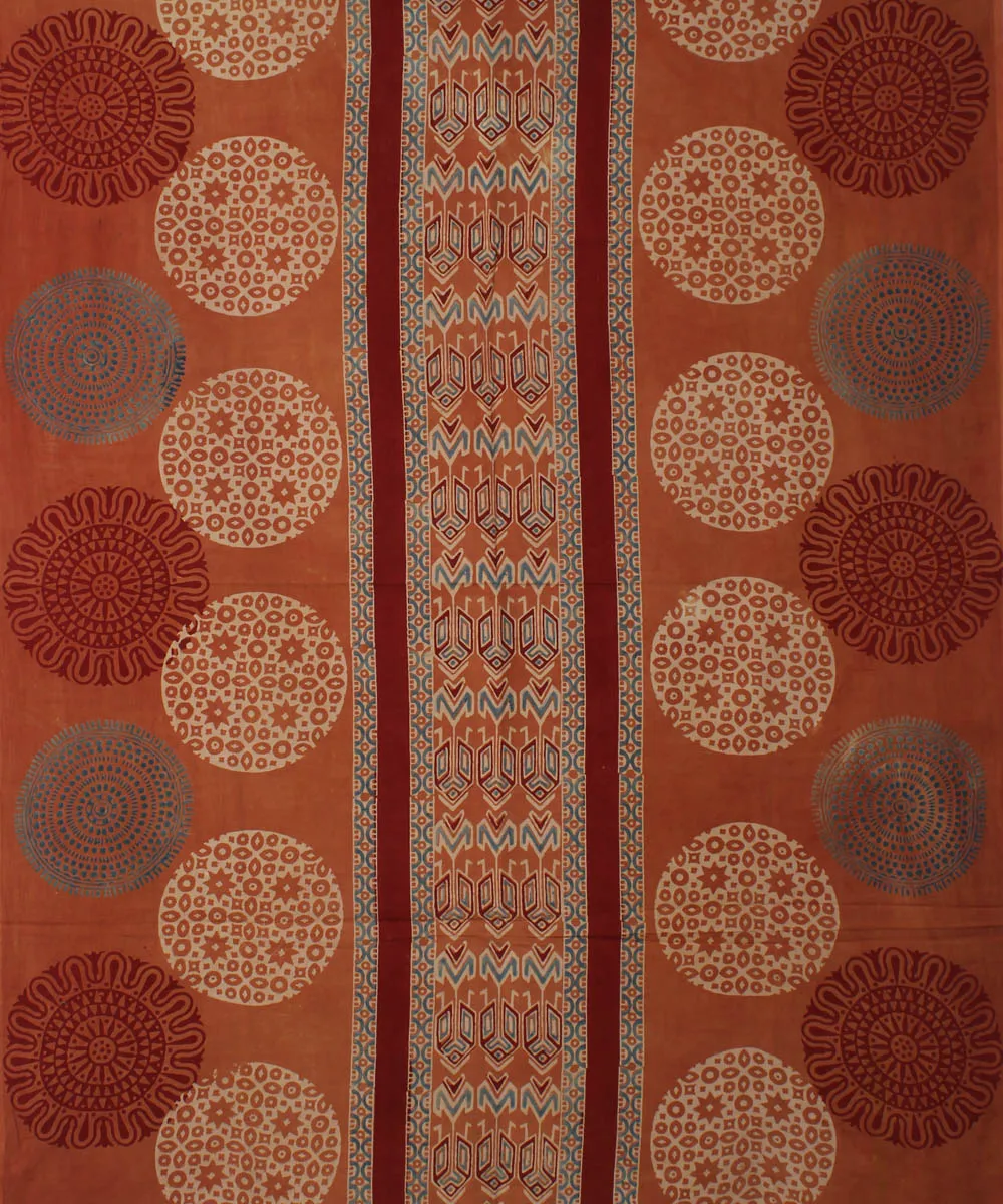 3m brown maroon cotton hand printed ajrakh kurta material