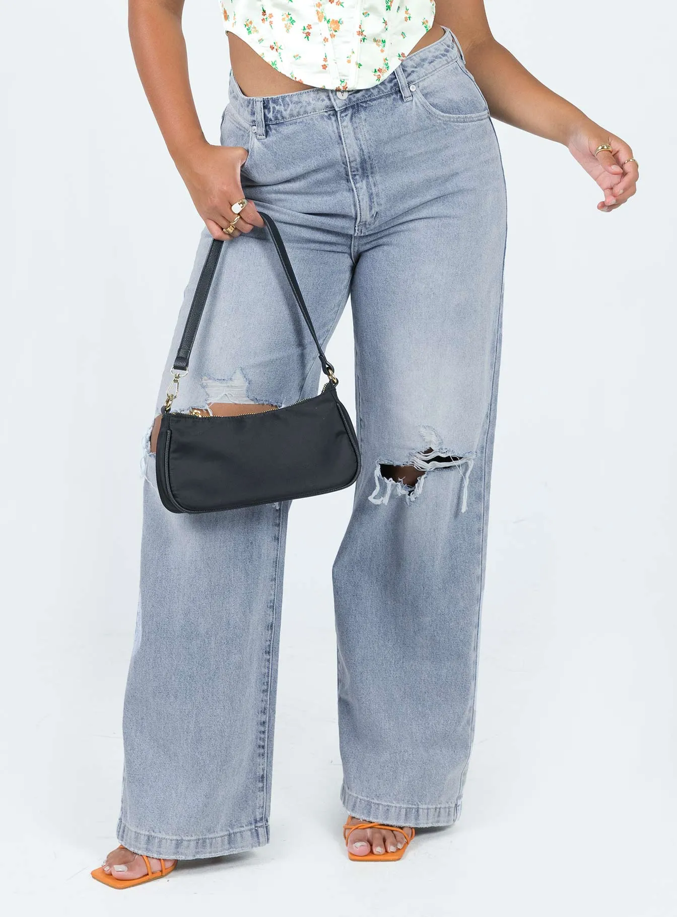 Abrand  94 High & Wide Gigi Rip Mid Wash Denim