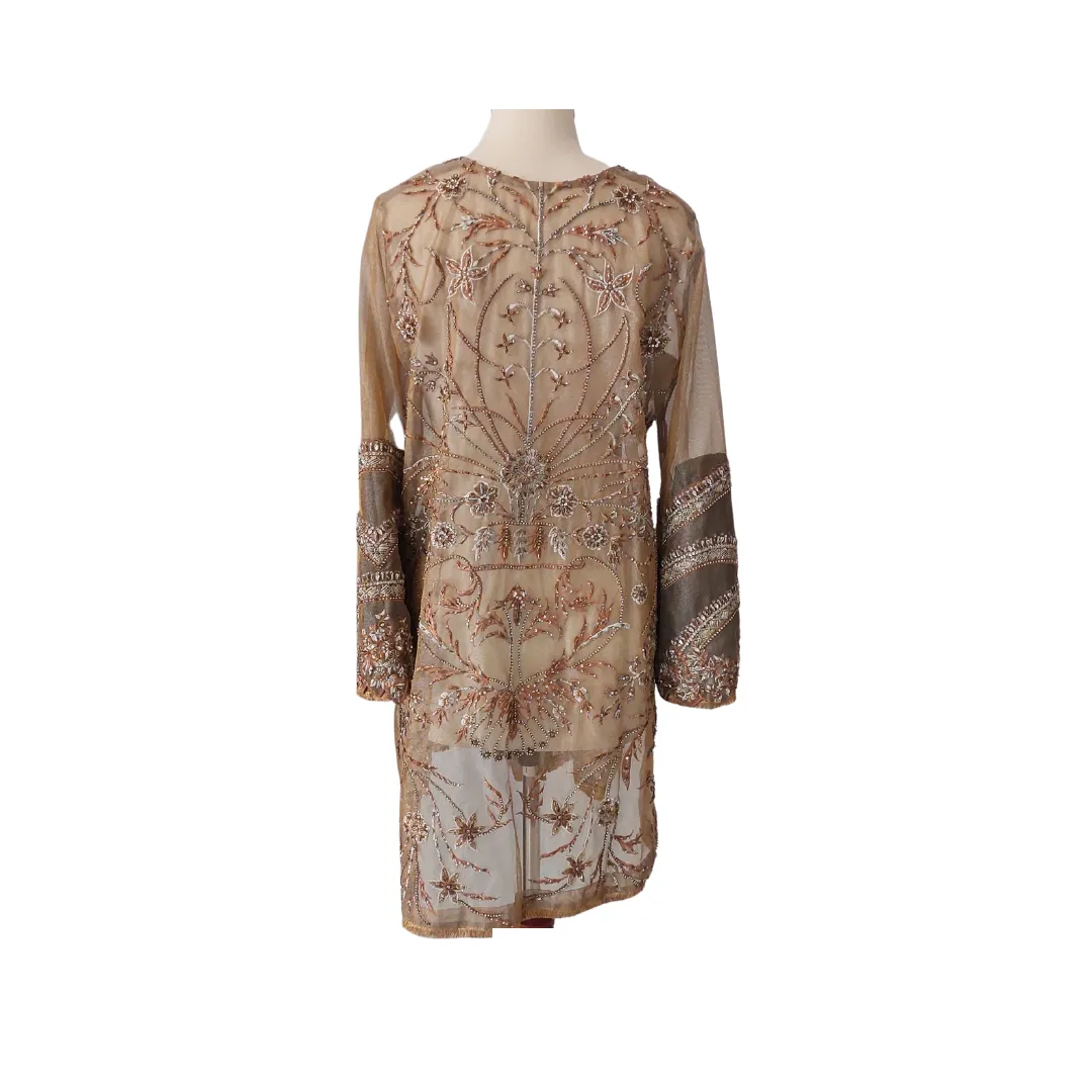 Aleena & Fareena Bronze Net Embellished Kurta | Pre loved |