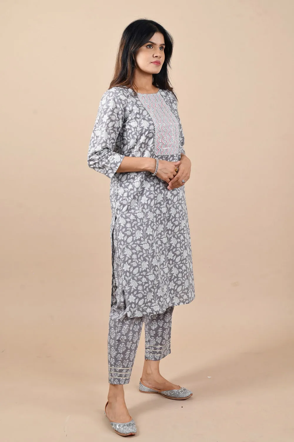 Amber Sanganeri Cotton kurta Set