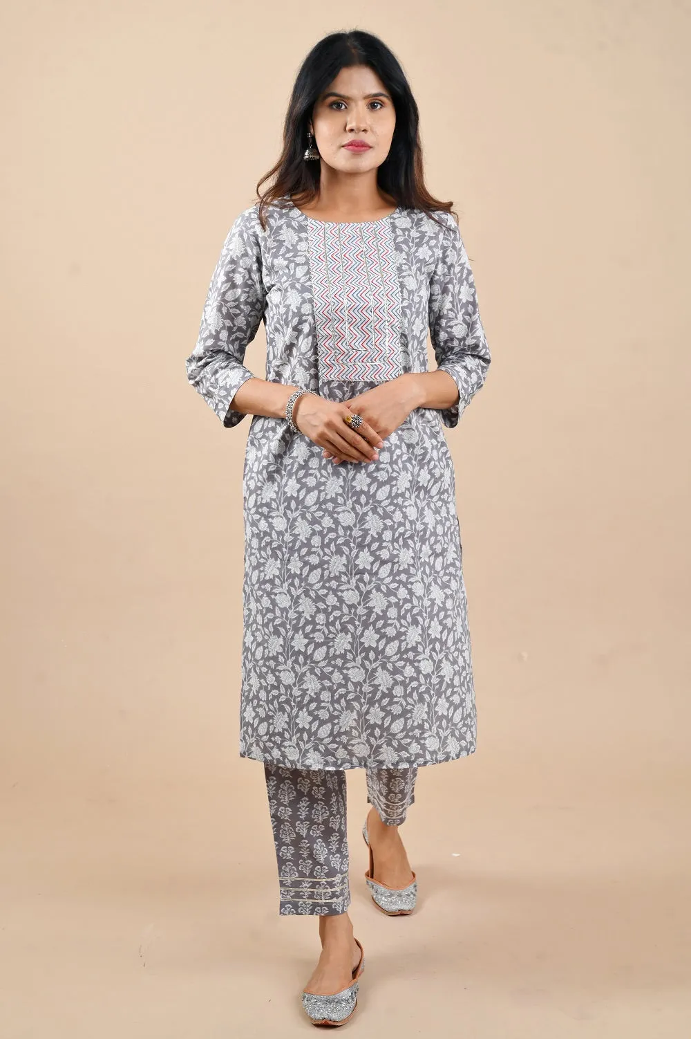 Amber Sanganeri Cotton kurta Set