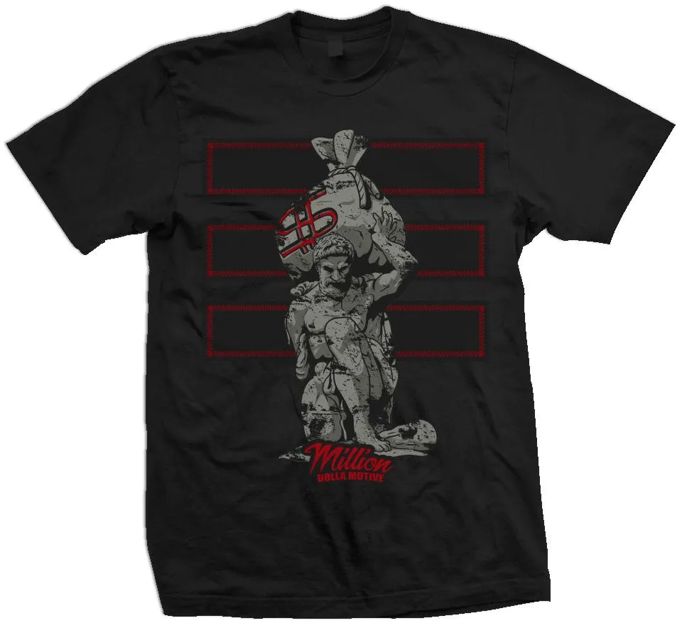 Atlas Holding The Bag - Black T-Shirt