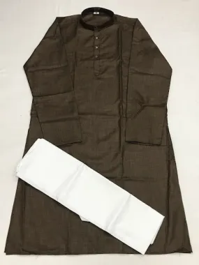 Attractive Brown Color Men's Kurta With Pajama Pant