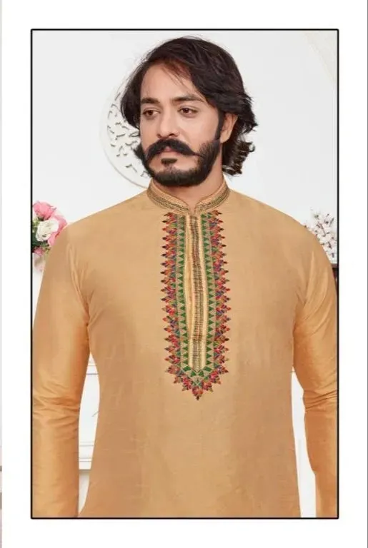 Attractive Men's Ethnic Long Kurta With Pajama Set