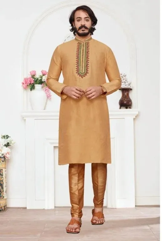 Attractive Men's Ethnic Long Kurta With Pajama Set