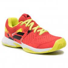 Babolat Pulsion All Court Kids & Women Red Yellow Handball Volleyball Tennis Shoes