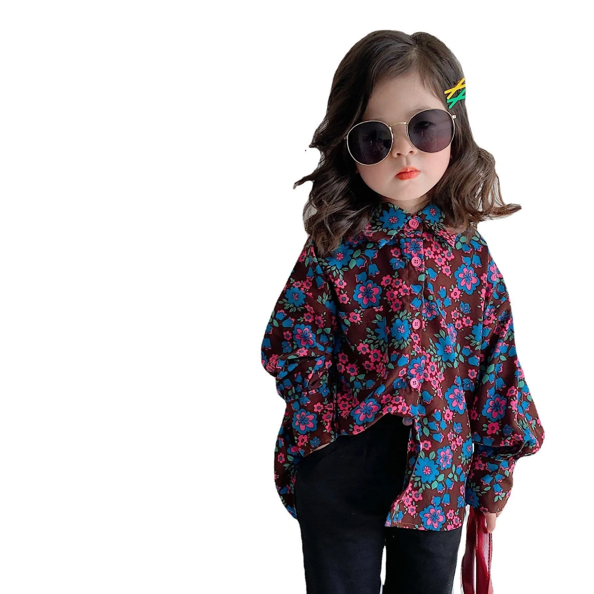 Baby Kid Girls Flower Print Shirts