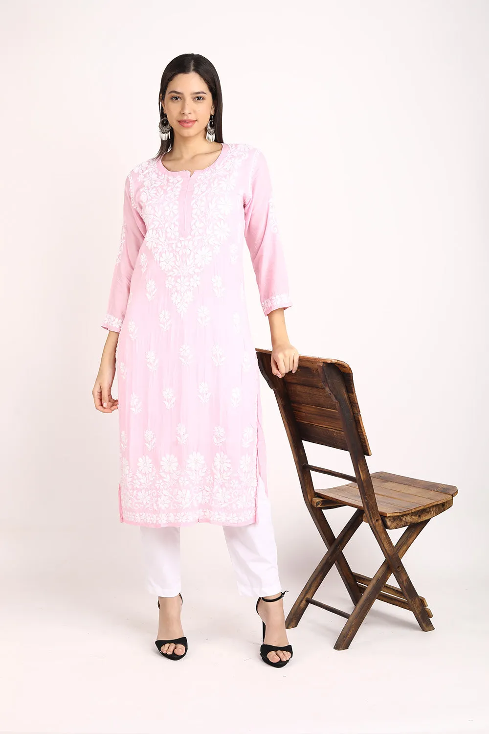 Bela Premium  Modal Chikankari Kurti