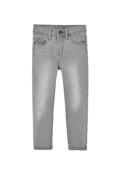 Boboli Elastic denim trousers for boys 590048 grey