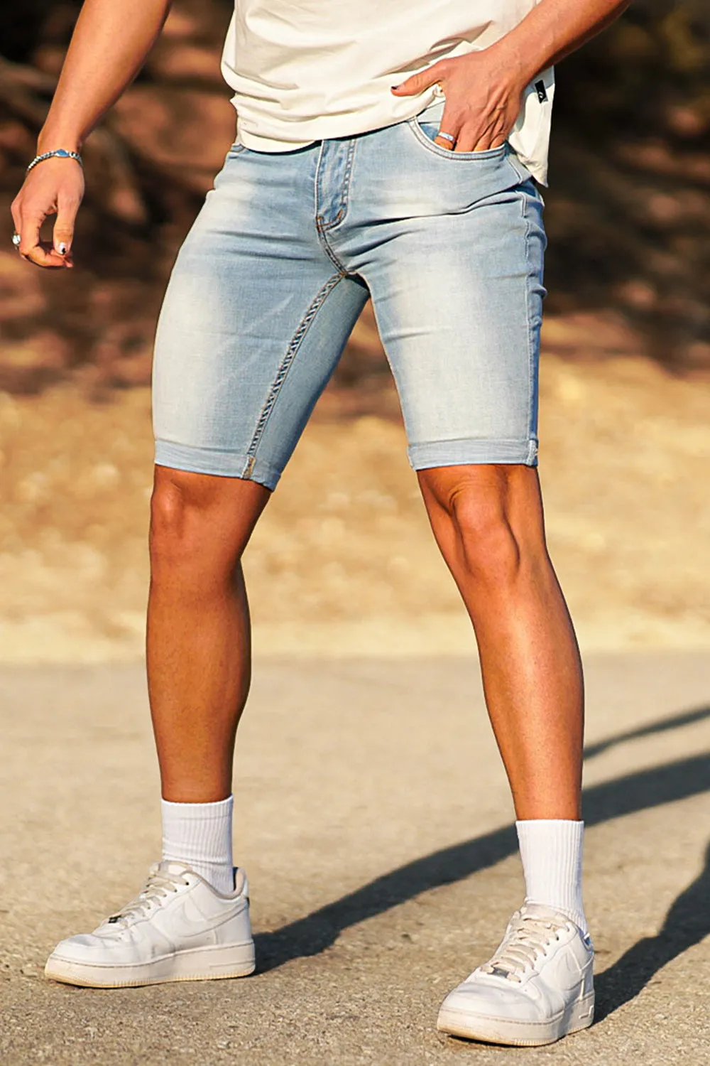 Buy $80 Free Shipping Men's Denim Short - Light Blue