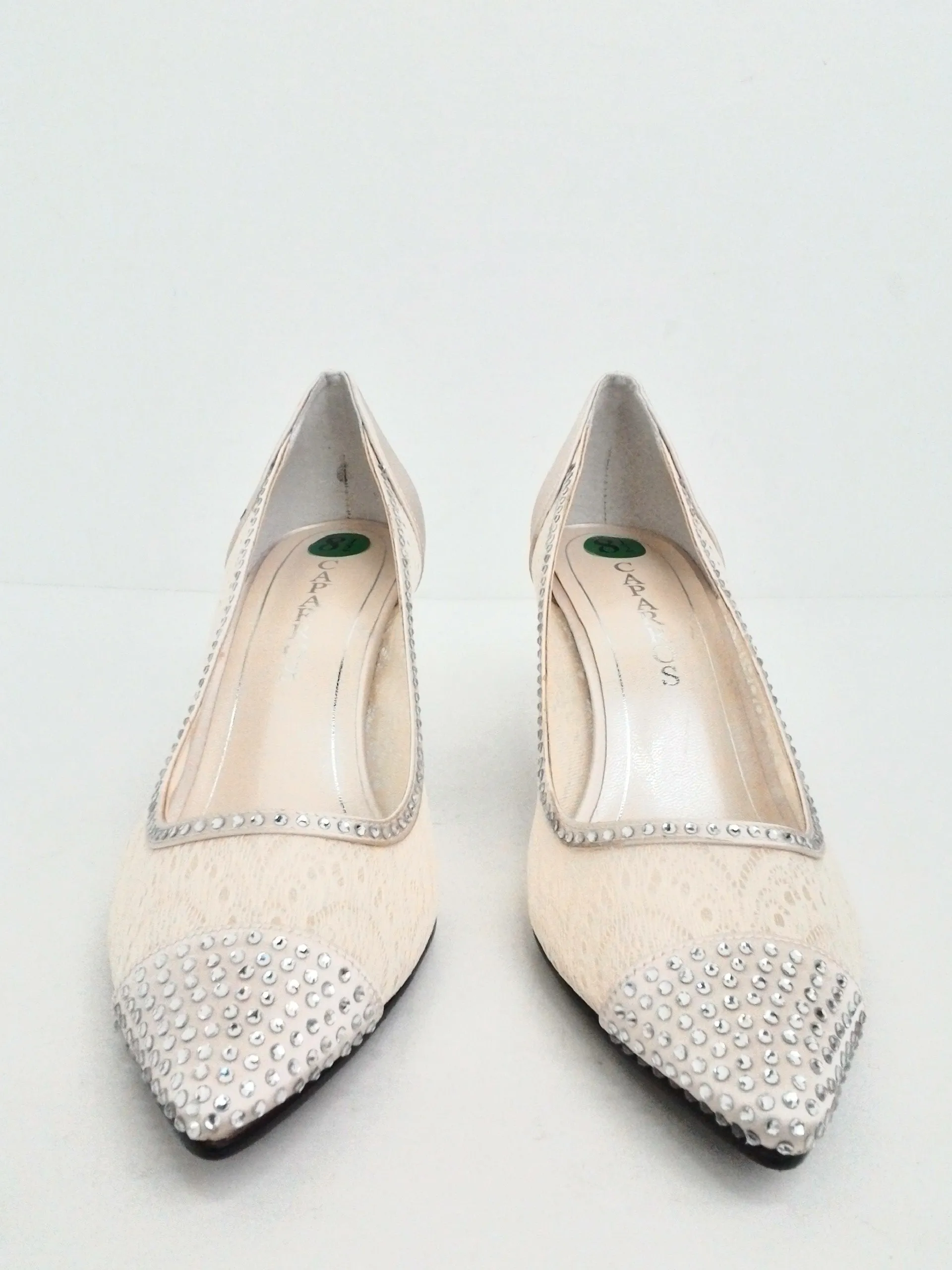 Caparros Women's White/Silver Heel Size 8.5