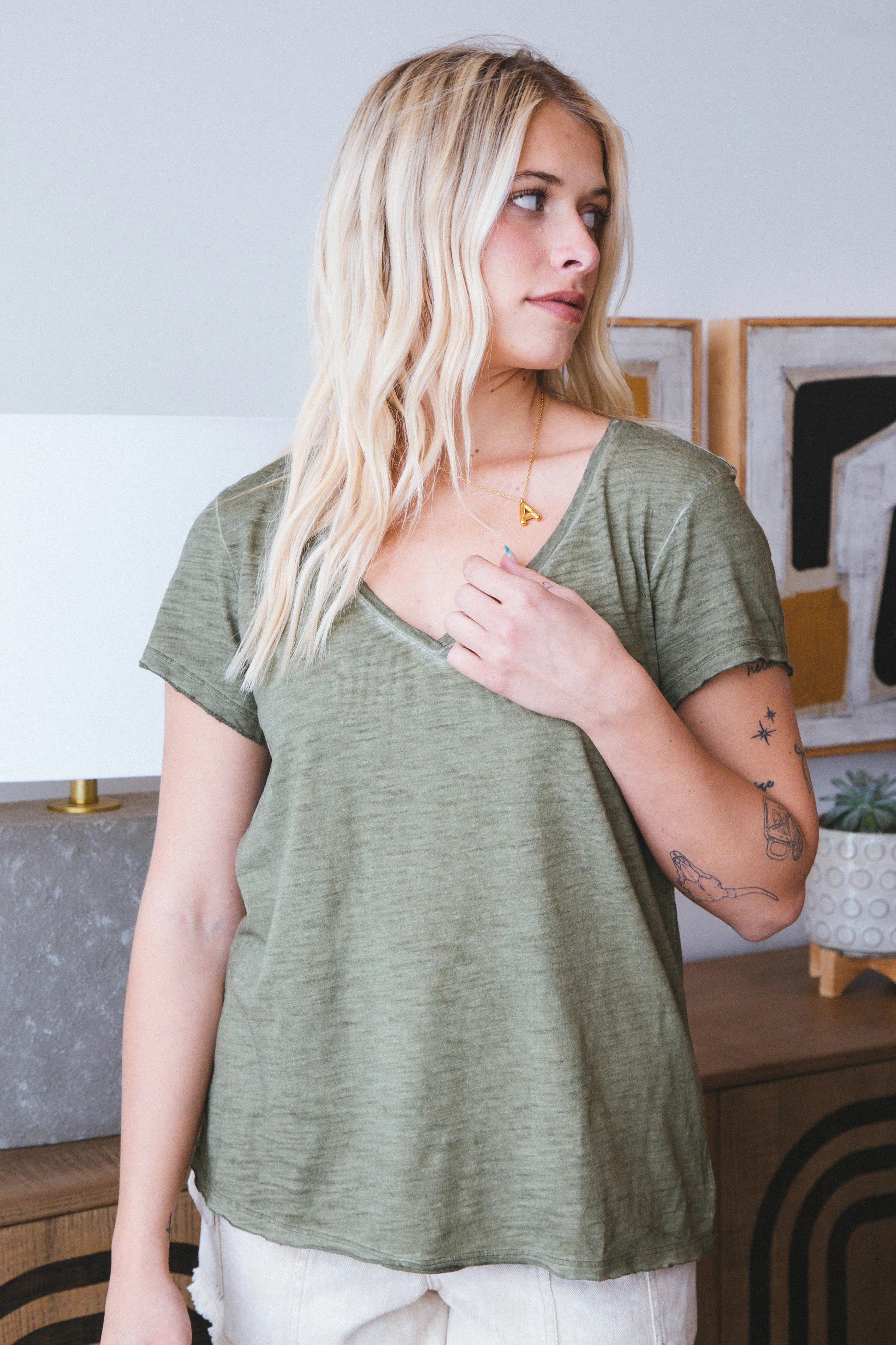 Carefree Tee, Burnt Olive | Sanctuary