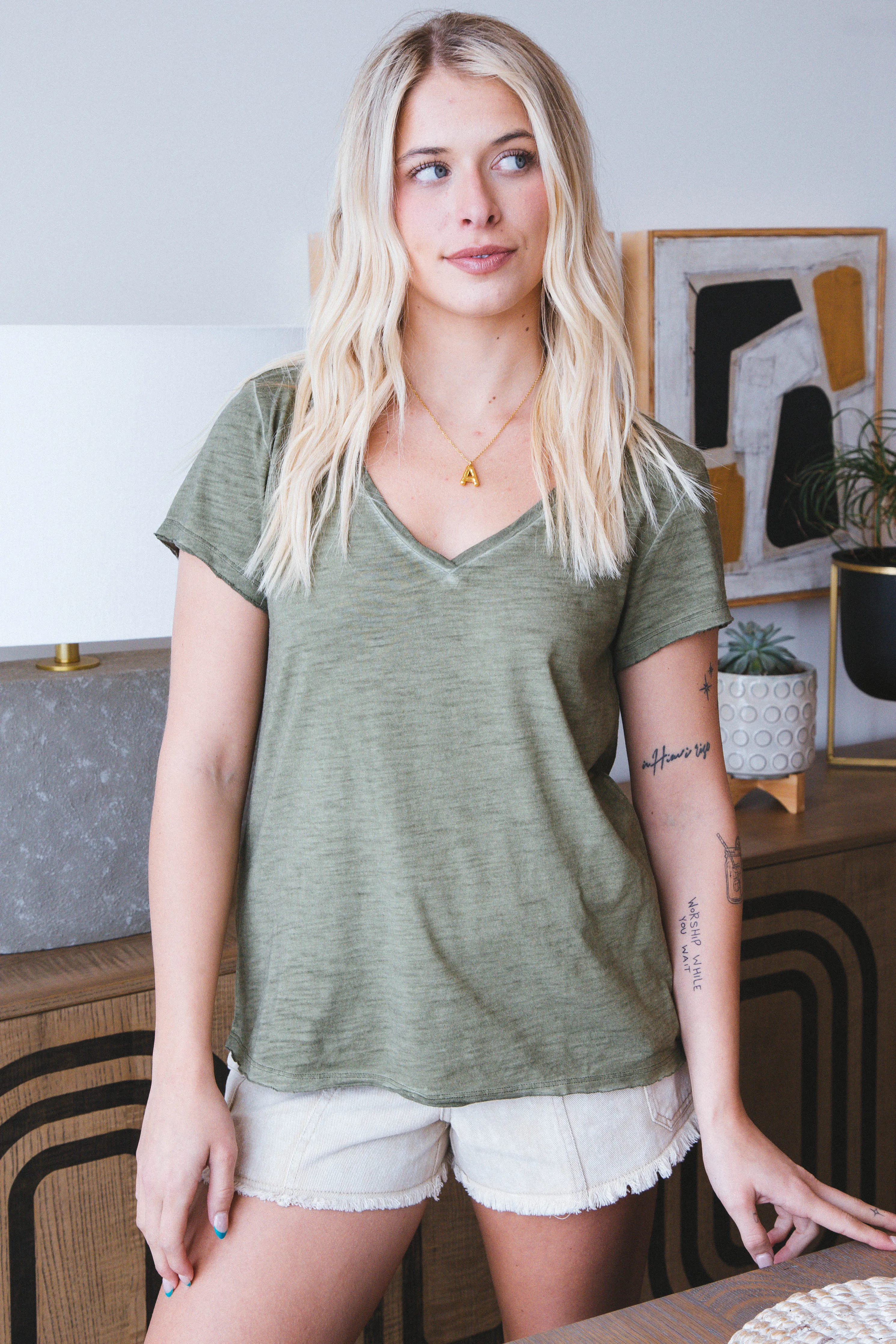 Carefree Tee, Burnt Olive | Sanctuary