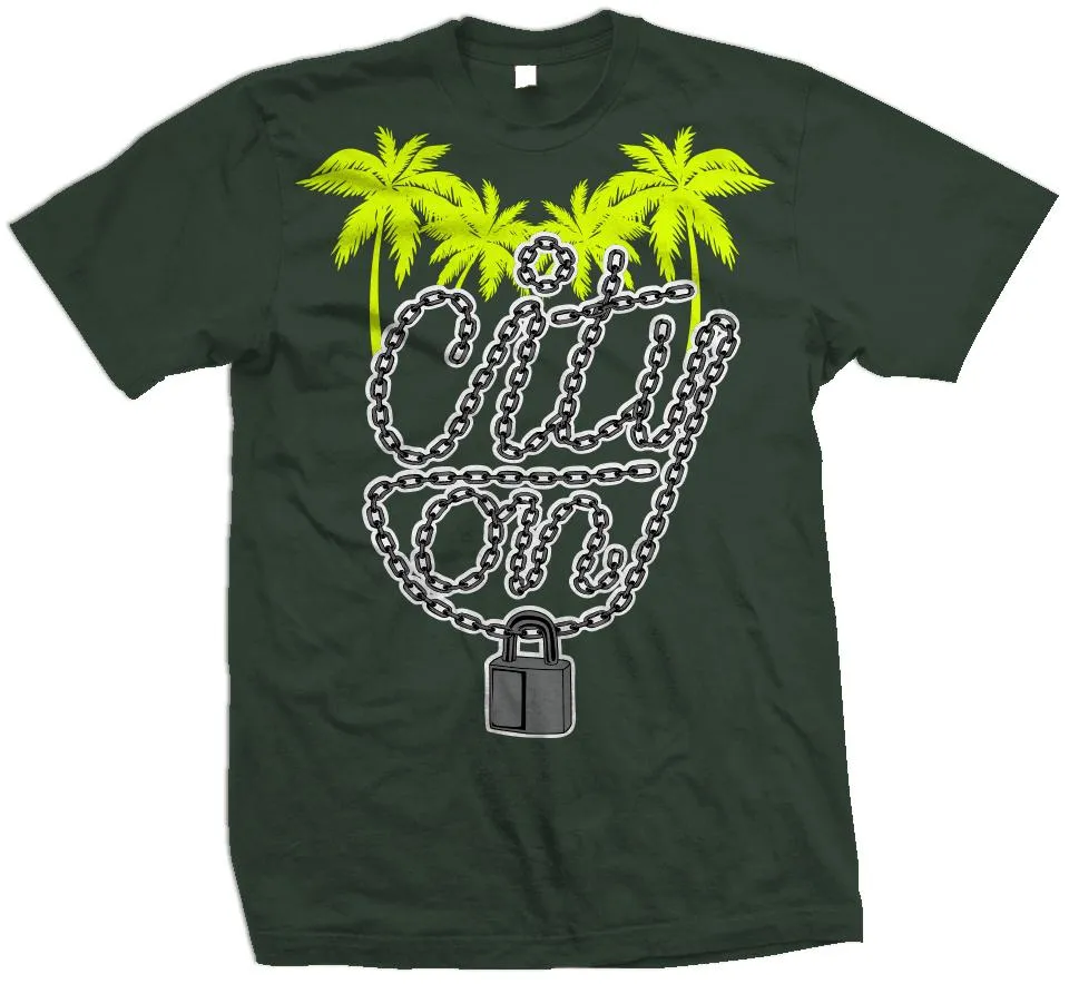 City On Lock - Volt on Dark Emerald Green T-Shirt