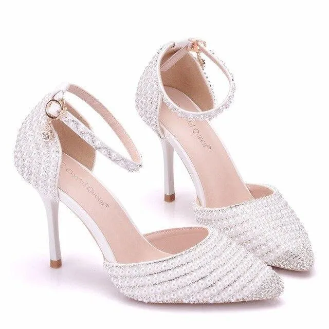 Crystal Pearl Rhinestone Bridal Wedding Shoes