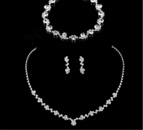 Crystal Set Geometric Choker, Earrings & Bracelet