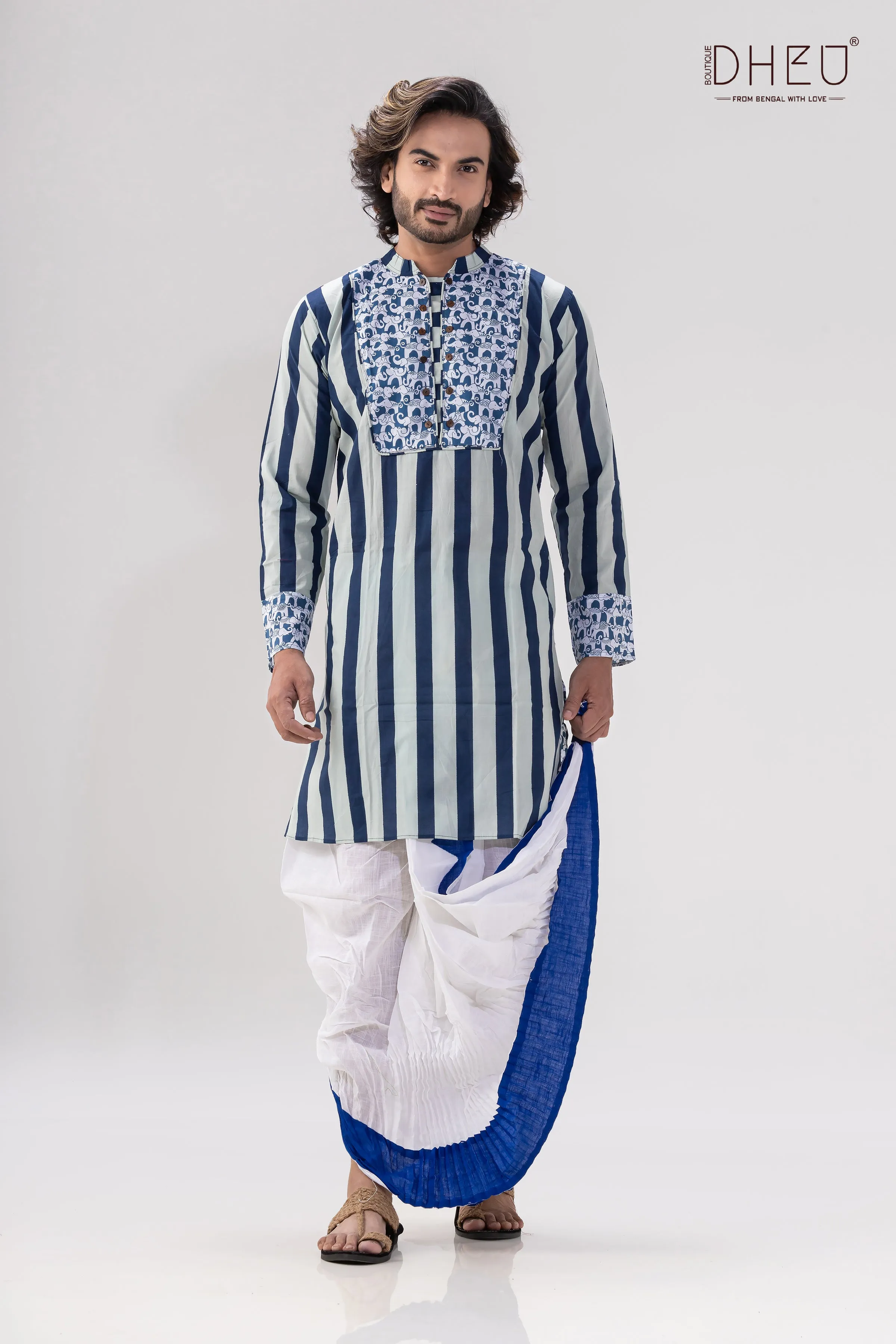 Dheu Exclusive Designer Kurta Dhoti(Optional) Set