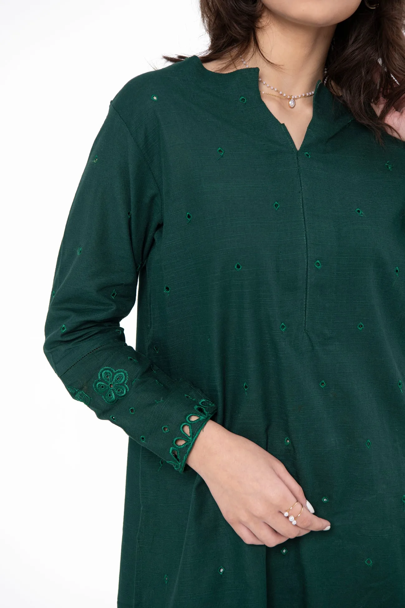 Embroidered Khaddar Kurta