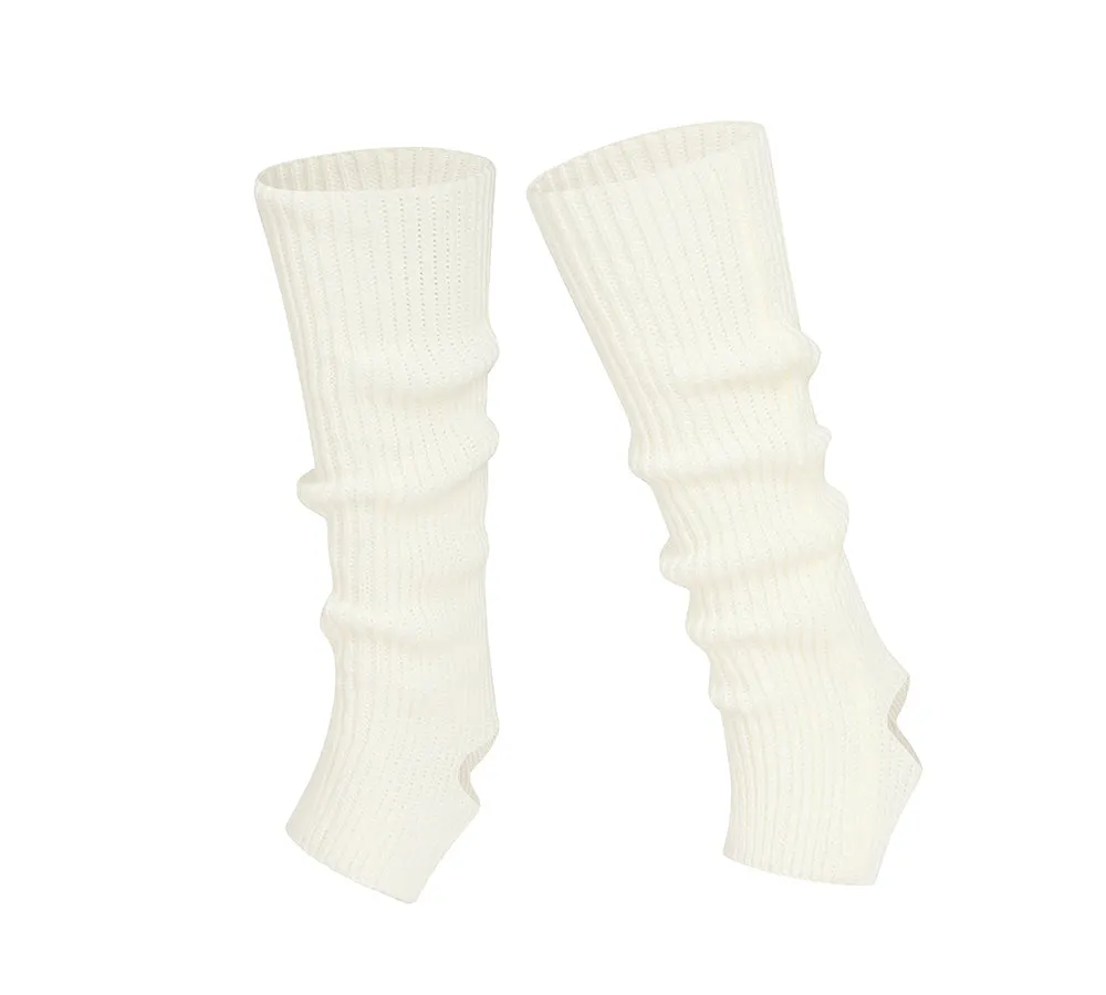 EVERAU Women Stretchy Ribbed Knit Stirrup Leg Warmers