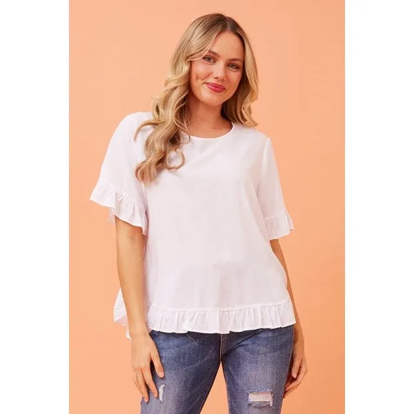 FRILA LINEN SMOCK TOP