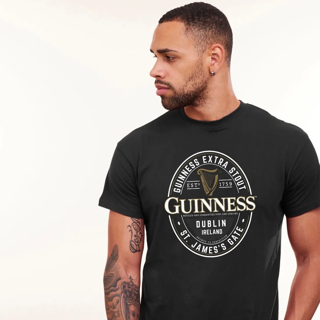 Guinness logo print T-shirt - Black