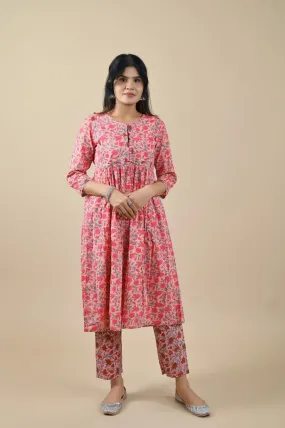 Jaipuri Block print kurta Set