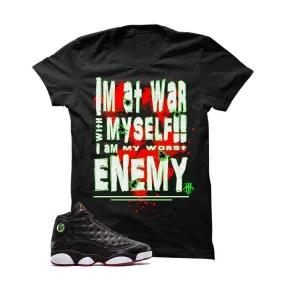 Jordan 13 Playoffs Black T Shirt (At War)