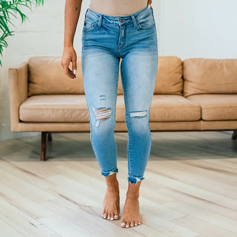 KanCan Colette Distressed Released Hem Skinny Jeans