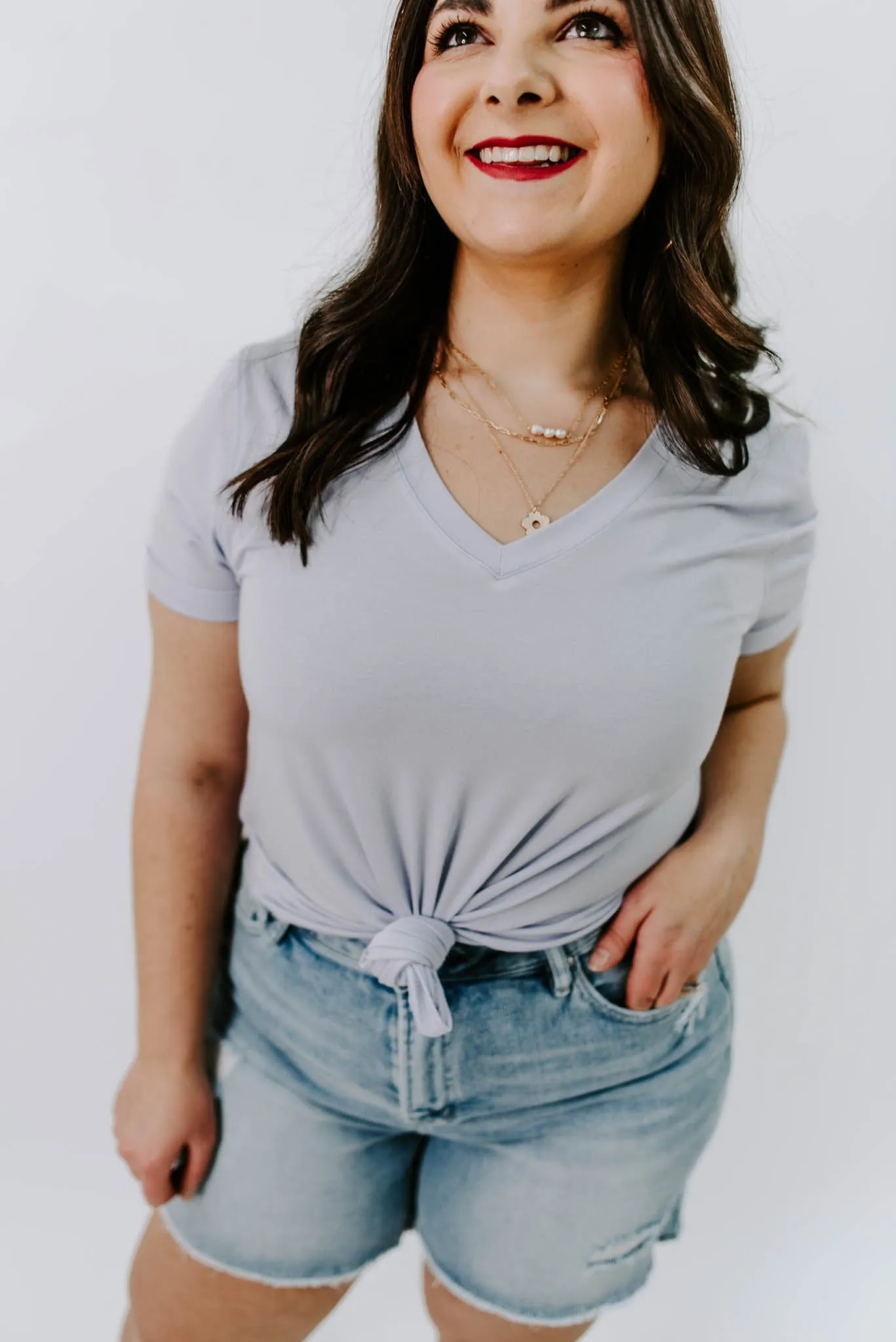 Lanelle V-Neck Basic Tee