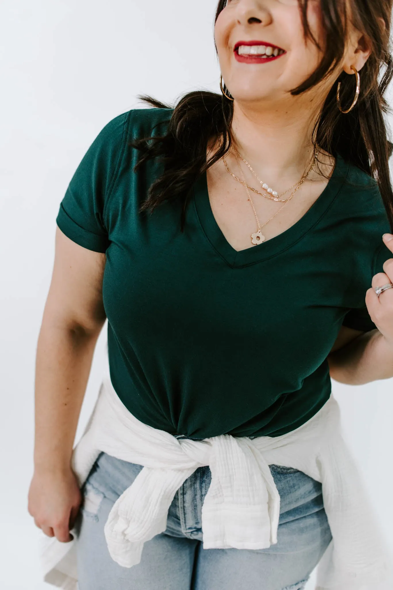 Lanelle V-Neck Basic Tee