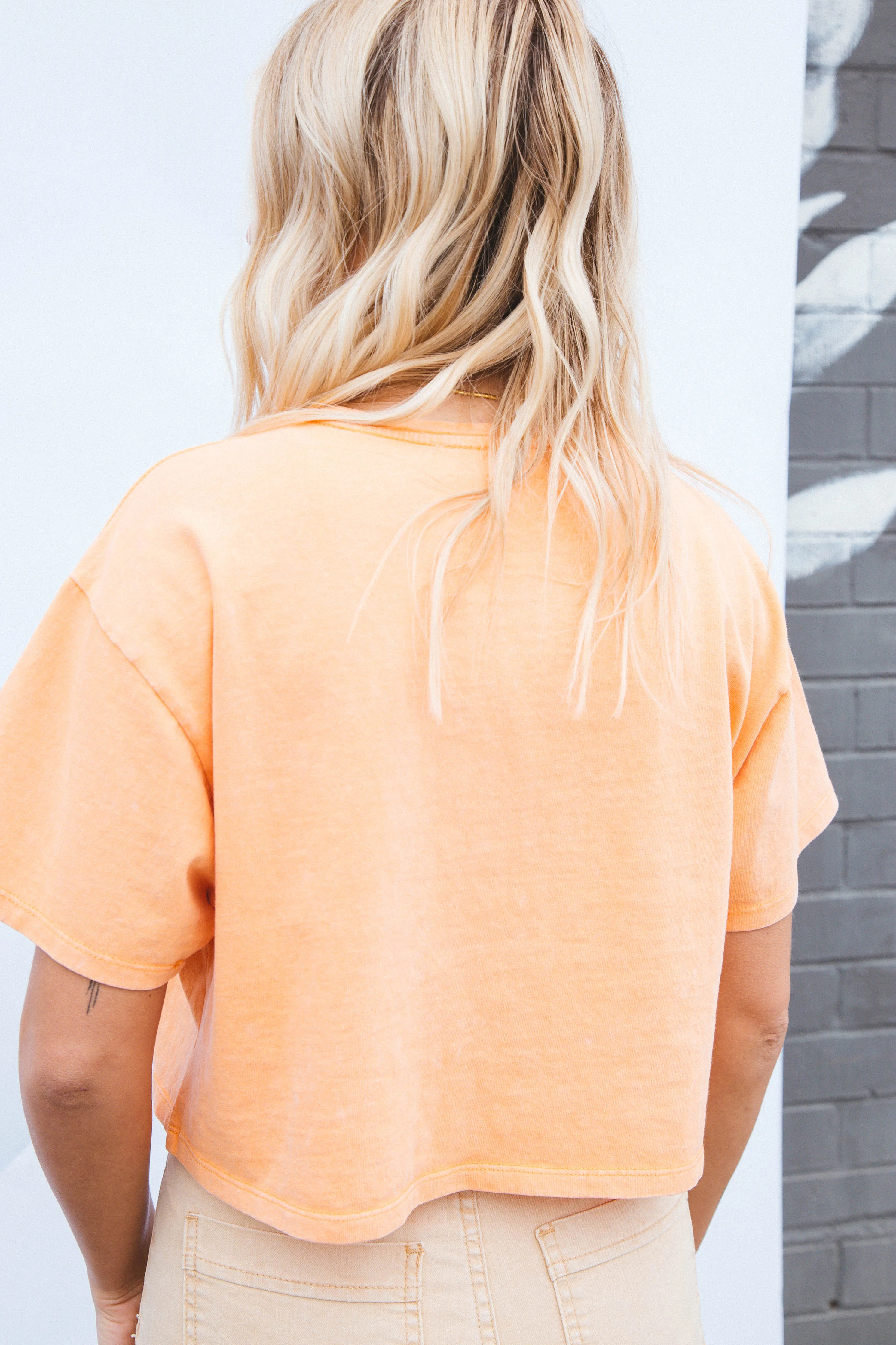 Lea Casual Cropped T-Shirt, Orange