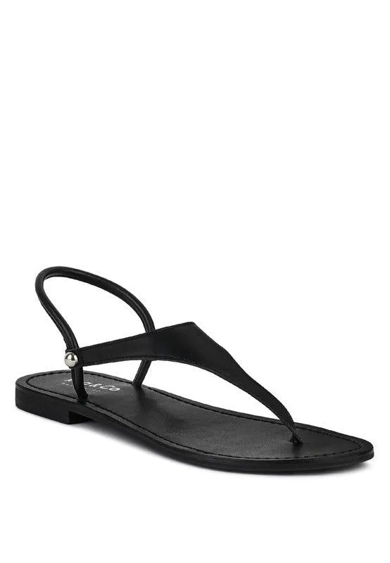 Leather Flat Thong Sandals