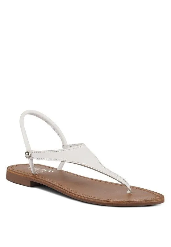 Leather Flat Thong Sandals