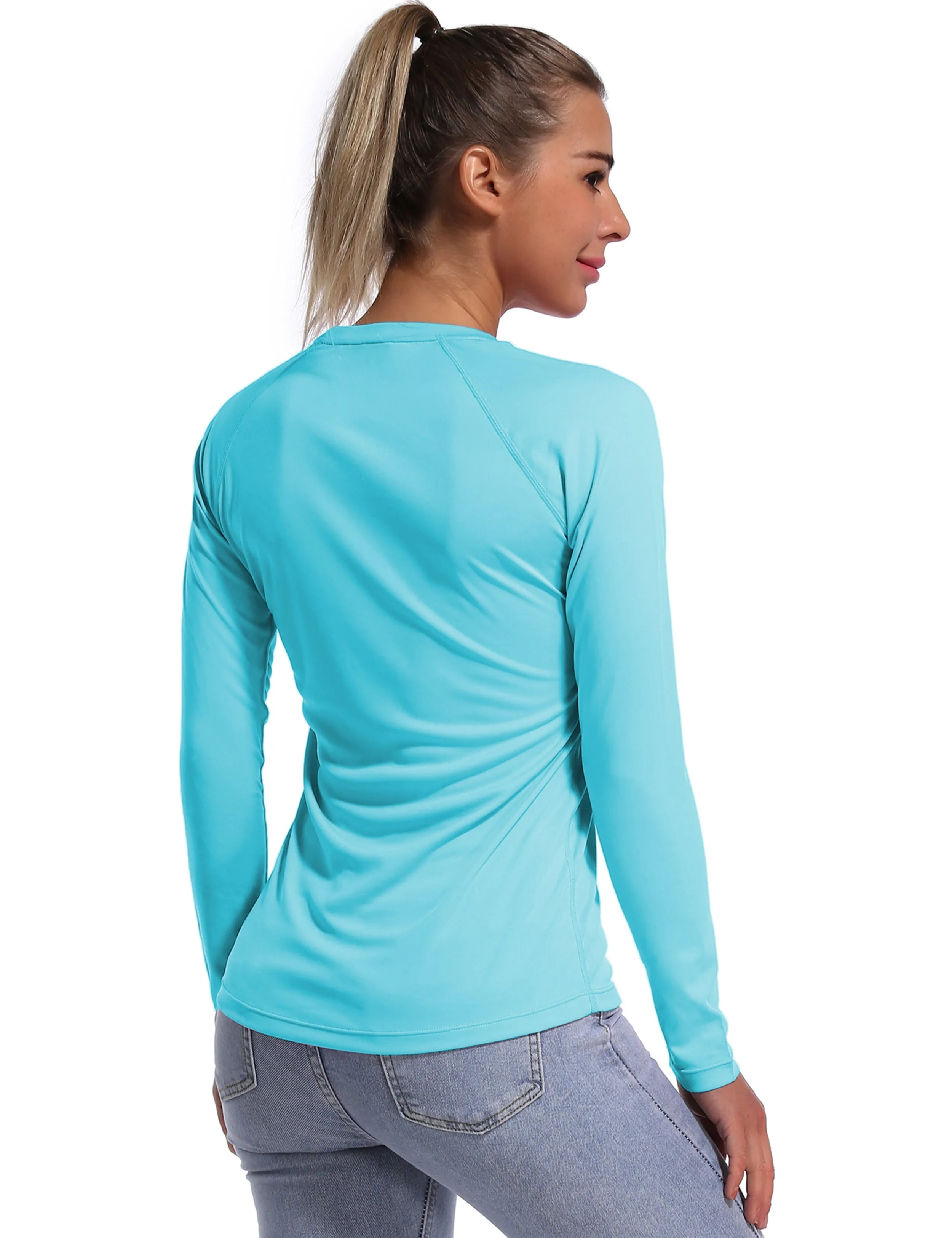 Long Sleeve Athletic Shirts blue_yogastudio