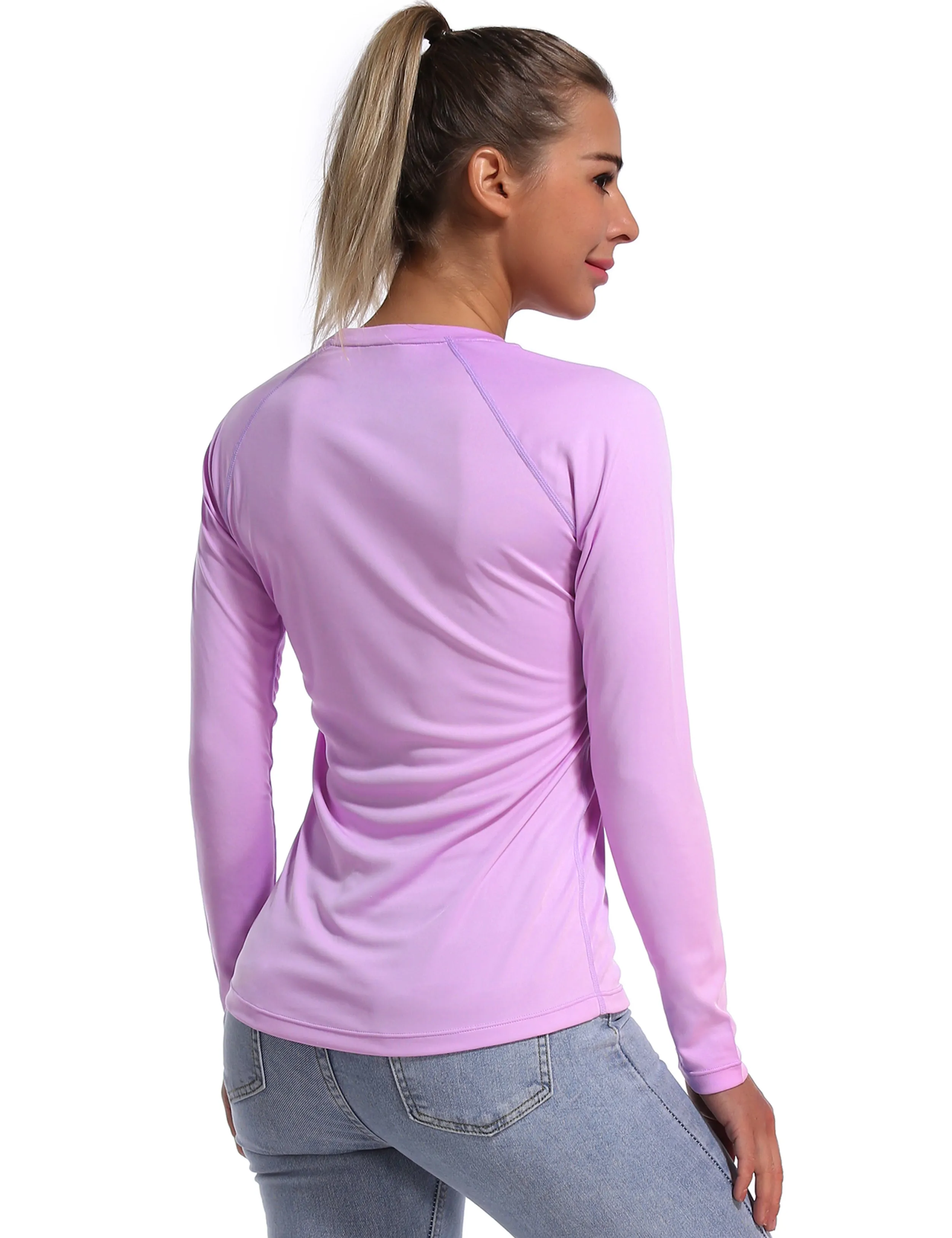 Long Sleeve Athletic Shirts purple