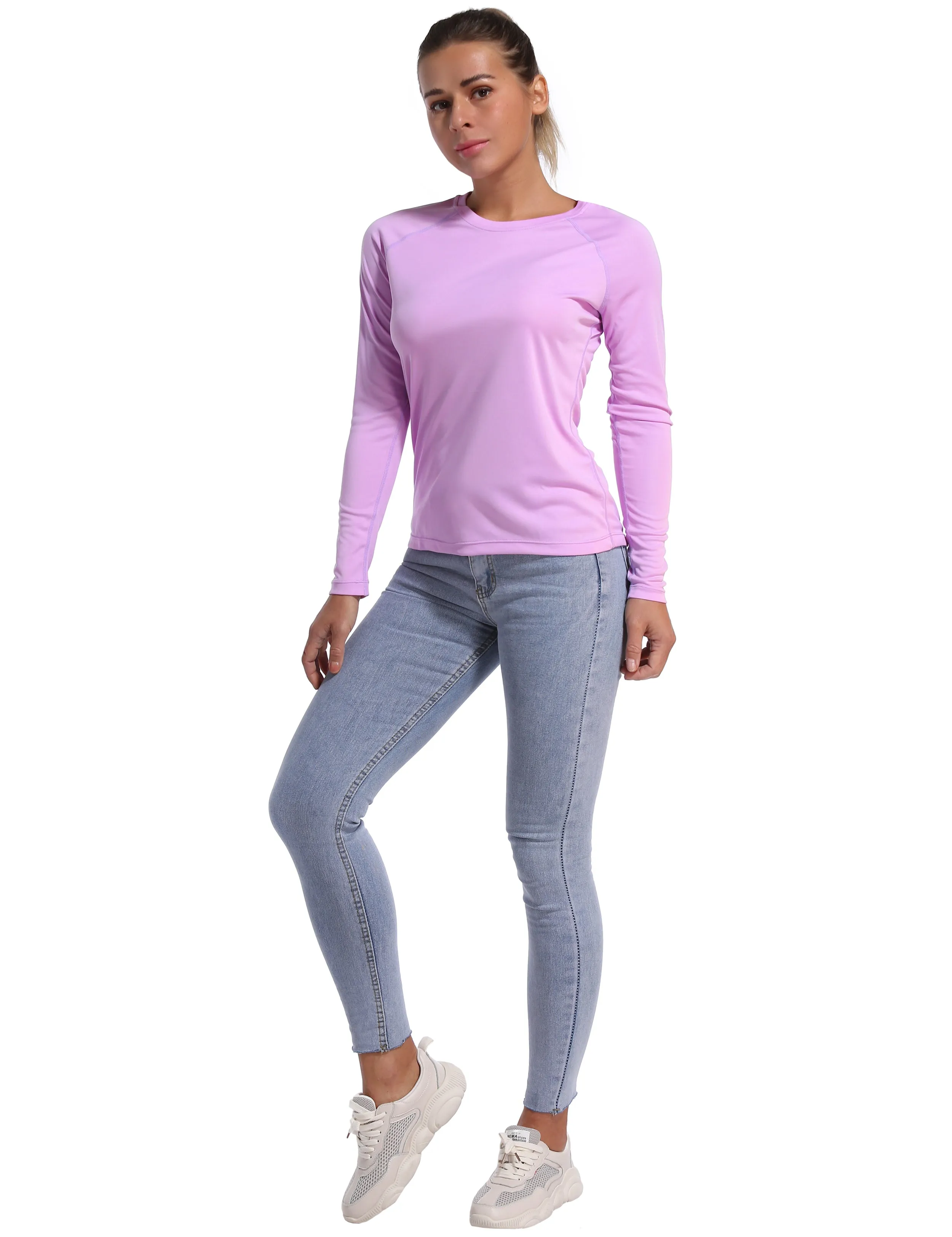 Long Sleeve Athletic Shirts purple