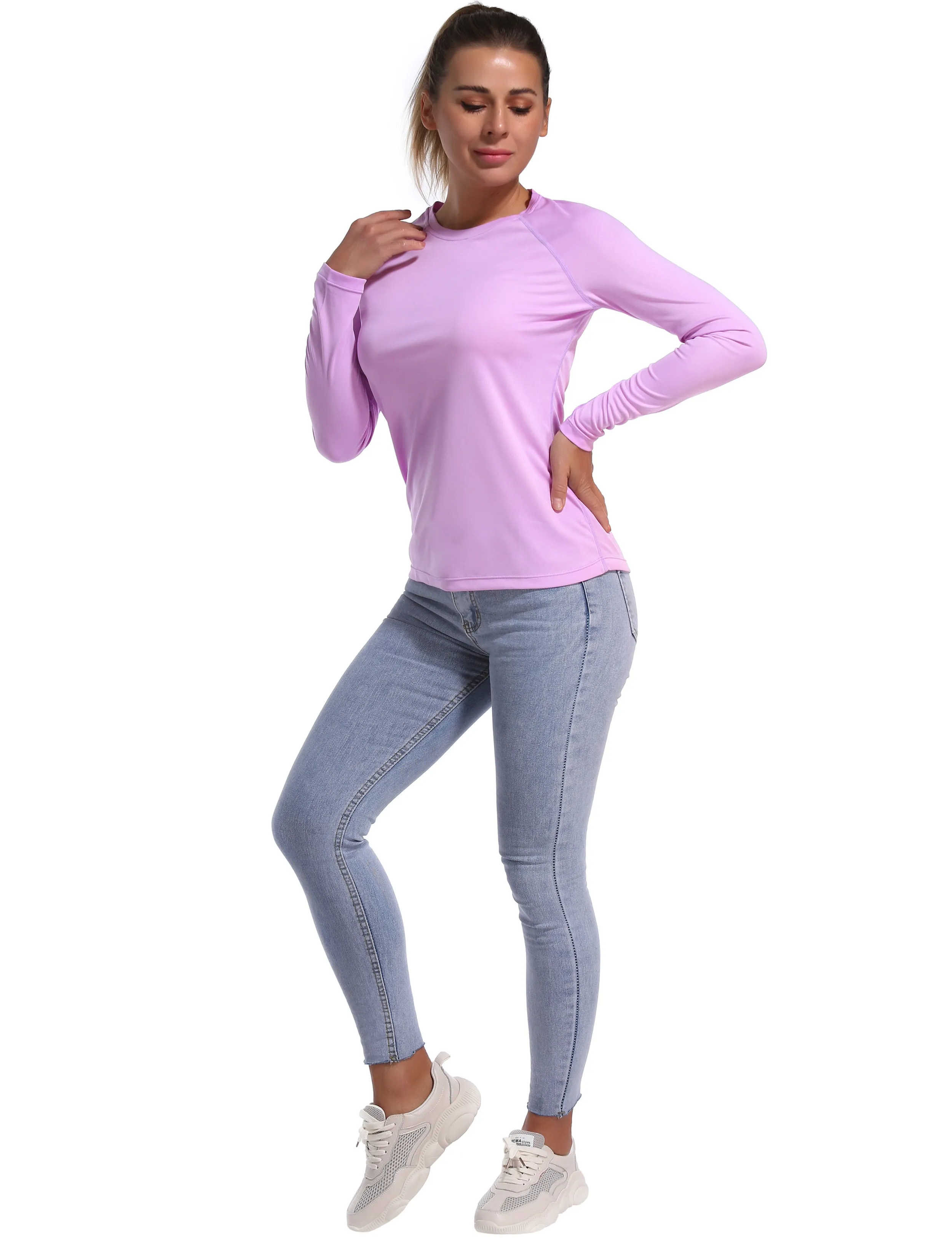 Long Sleeve Athletic Shirts purple