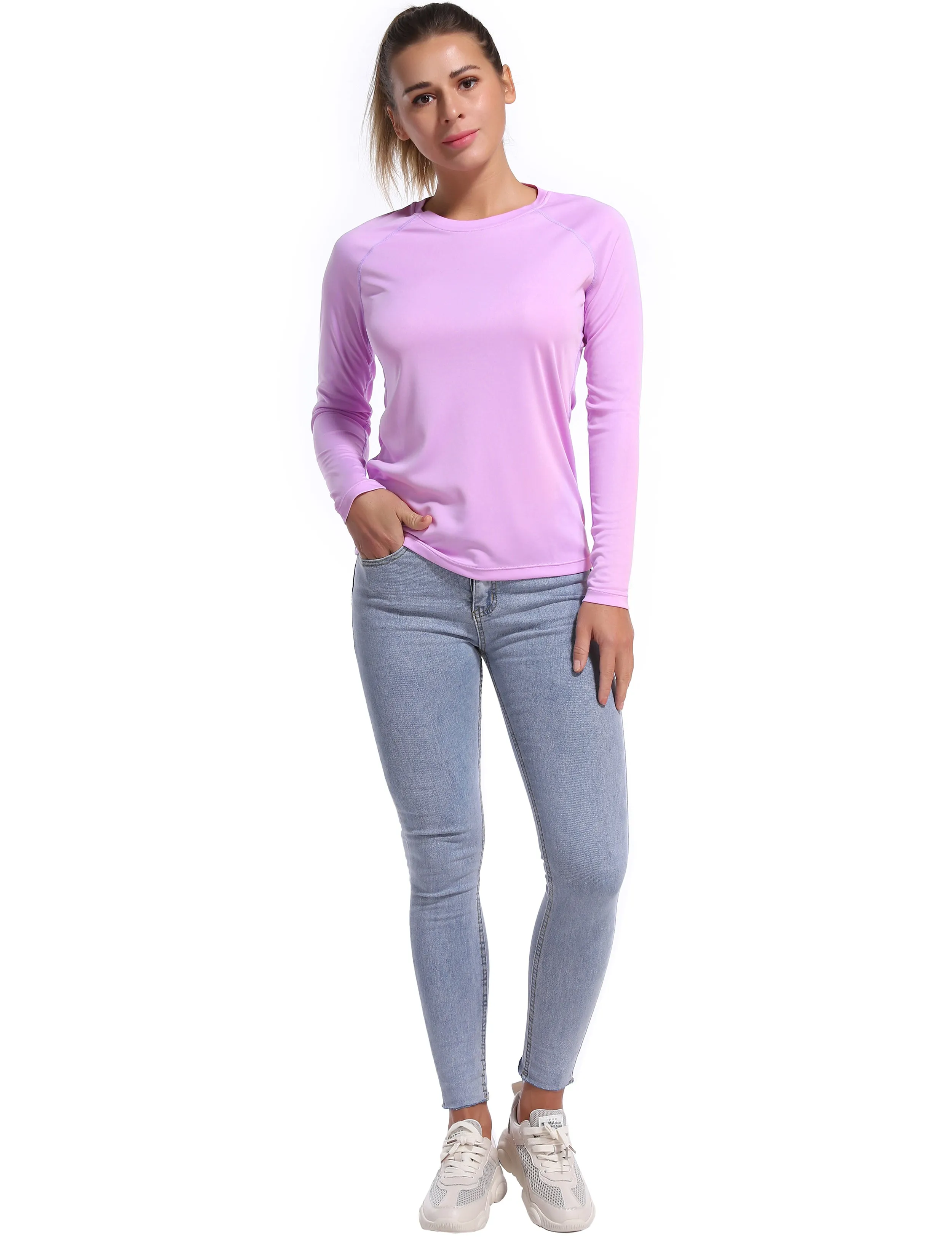 Long Sleeve Athletic Shirts purple