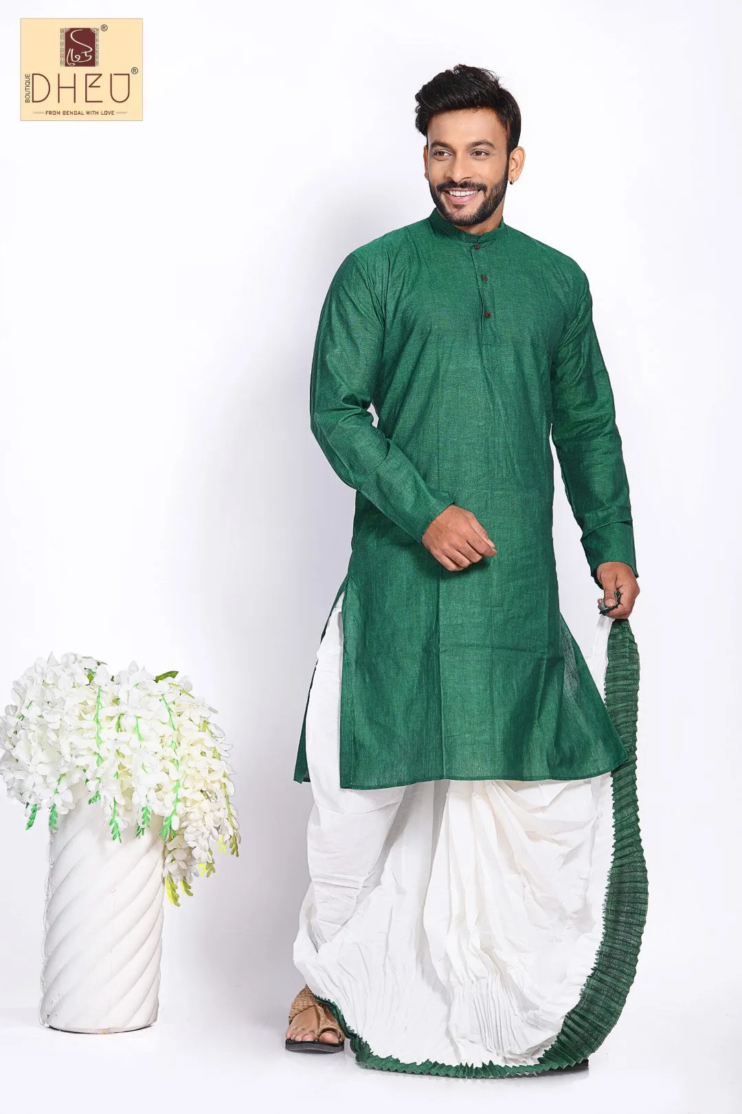 Man in Green 2- Dhoti(optional) Kurta Full Set