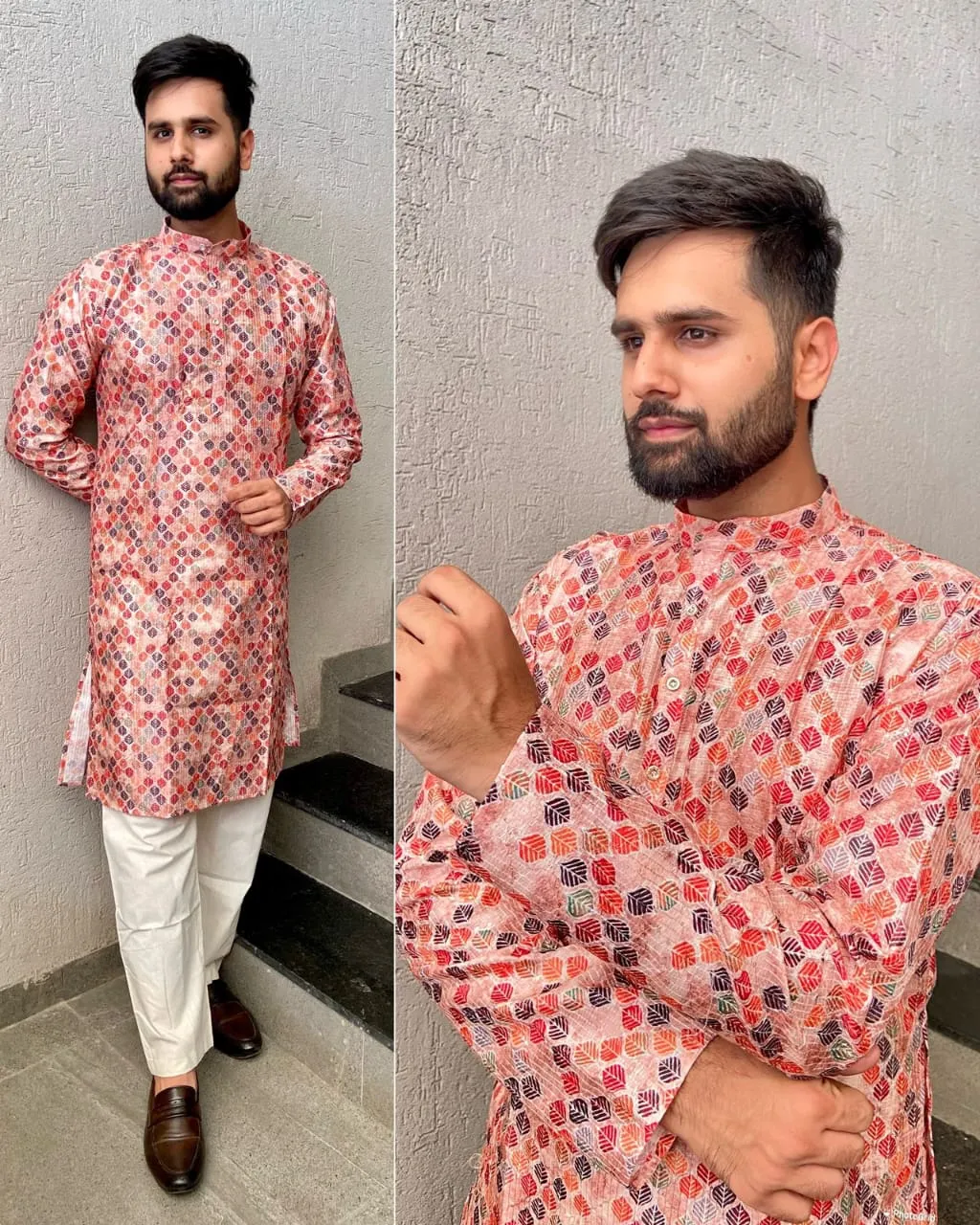 Men' s Kurta Pyjama For Functions and Party wear in Hit Prints-FASH001KPB