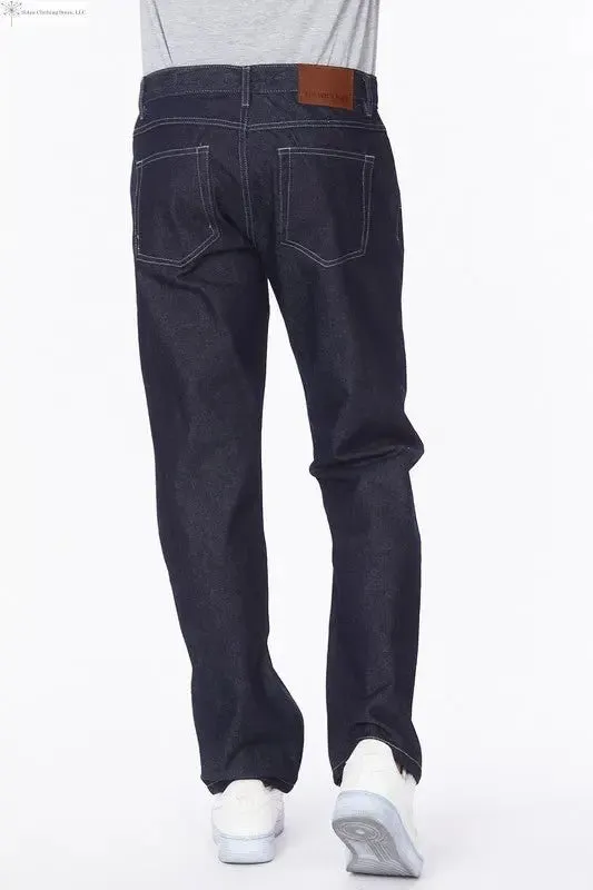 Men's Straight Leg Jeans Raw Blue