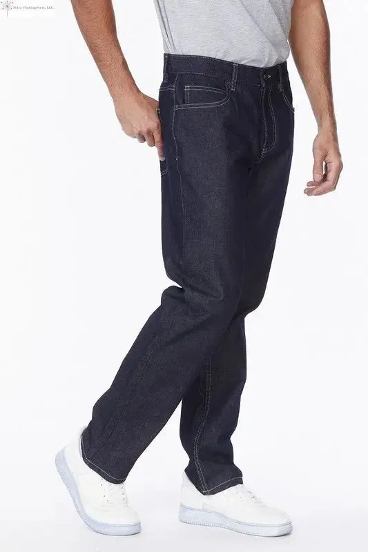 Men's Straight Leg Jeans Raw Blue