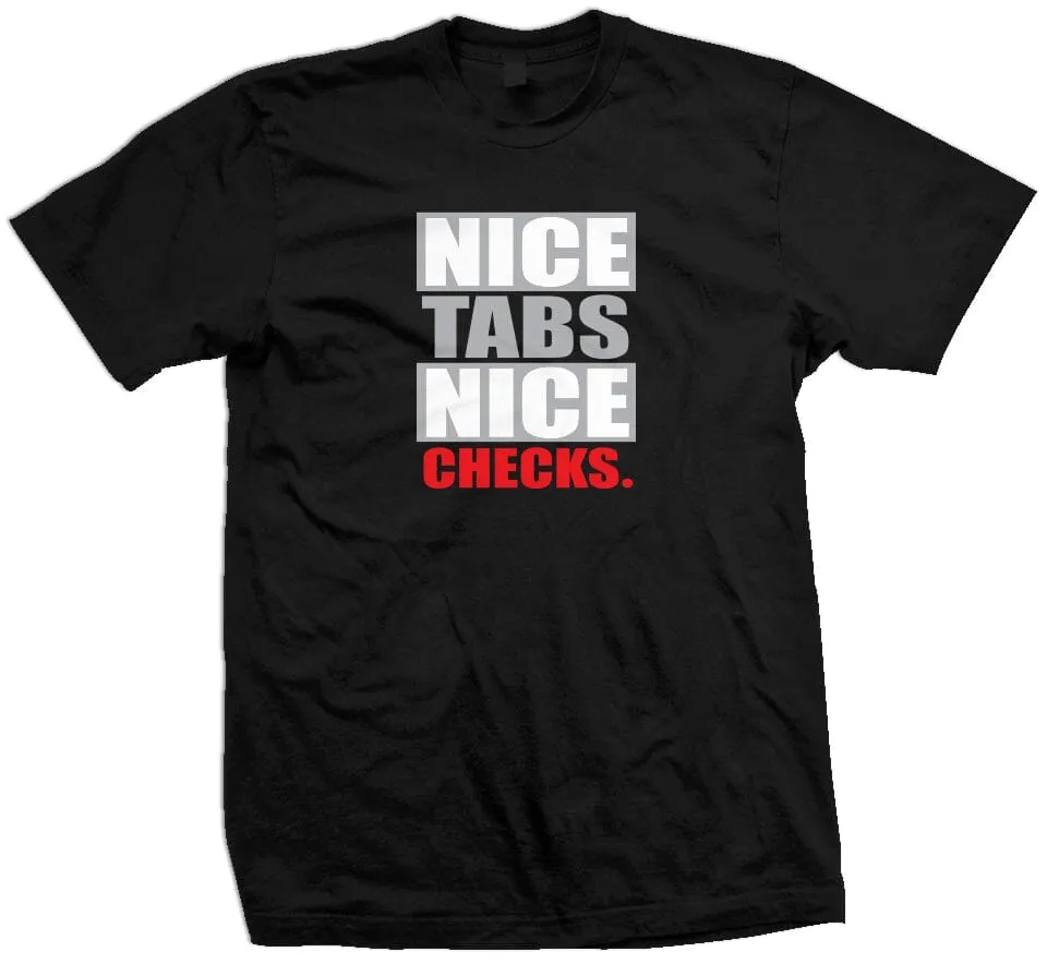 Stylish Black T-Shirt with Nice Tabs and Checks Design