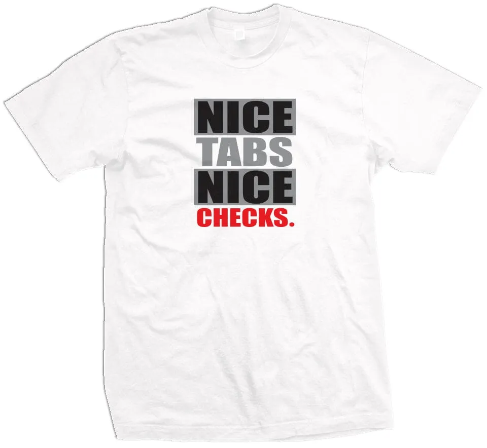 Nice Tabs Nice Checks - White T-Shirt