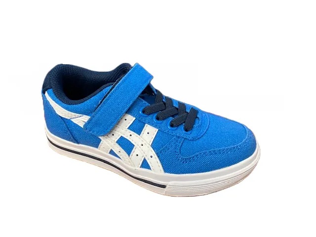 Onitsuka Tiger boy's sneakers shoe with elastic laces and velcro Aaron C5A1N 4201 light blue white