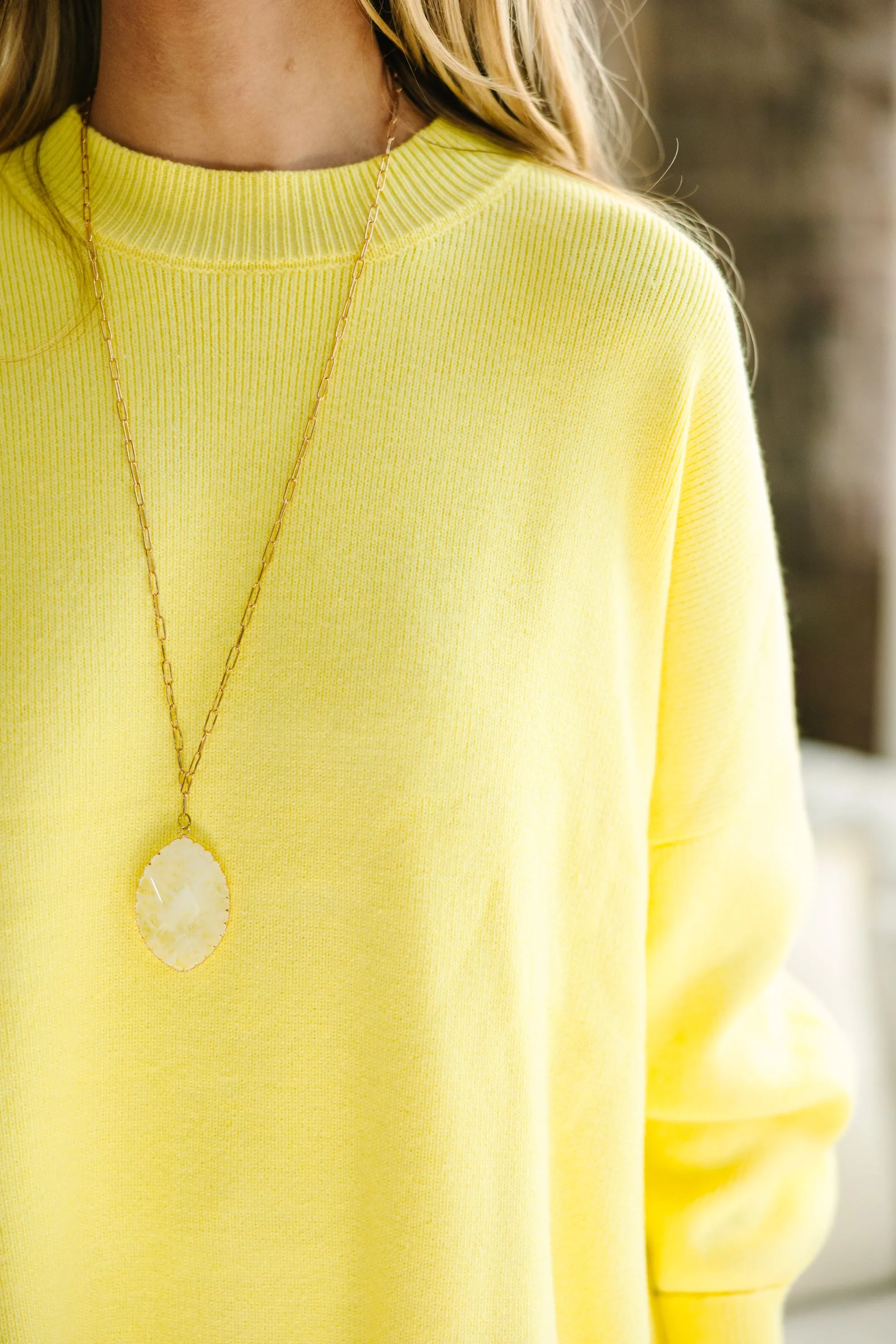 Perfectly You Yellow Mock Neck Sweater