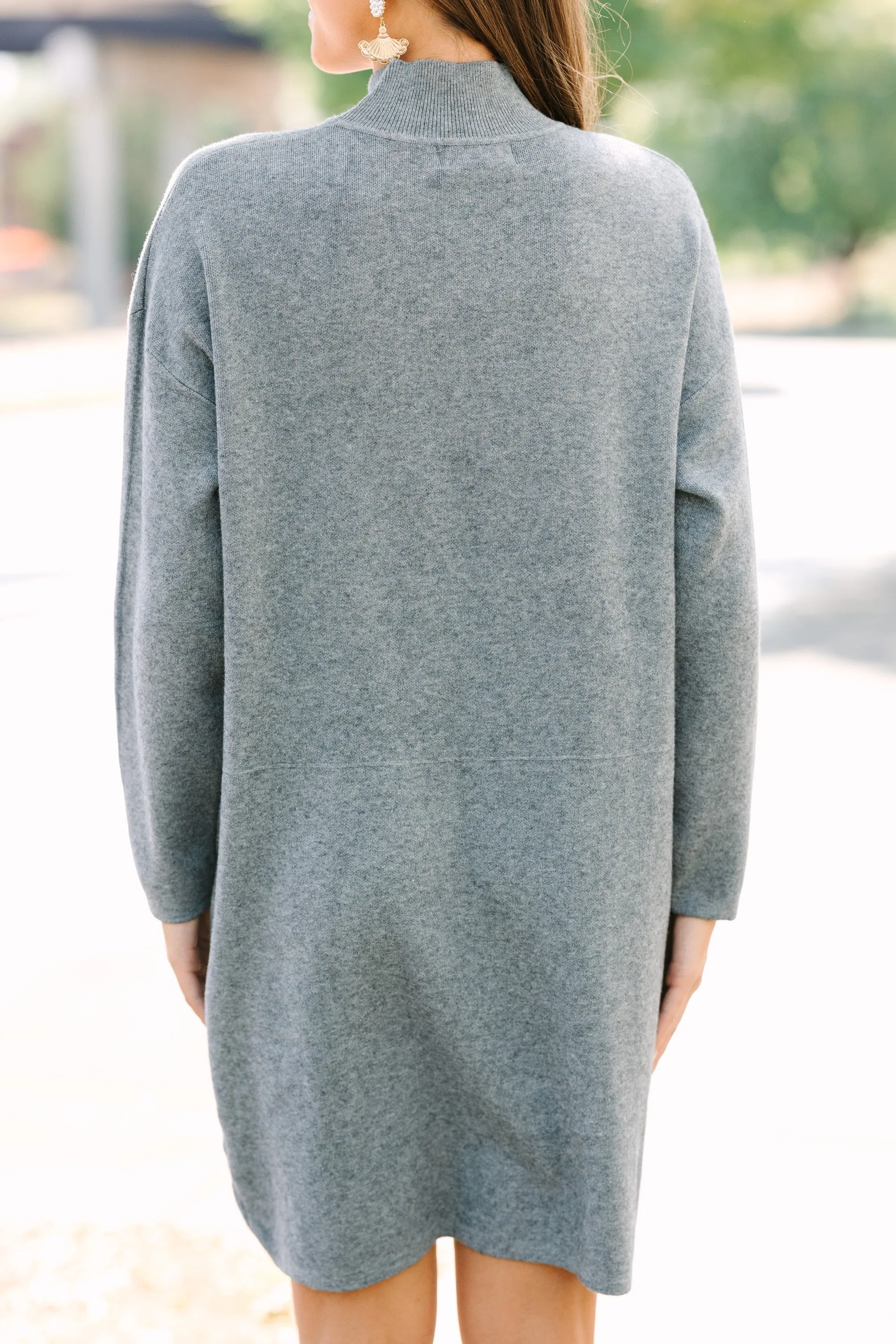 Pinch: Still In Love Gray Mock Neck Sweater Dress