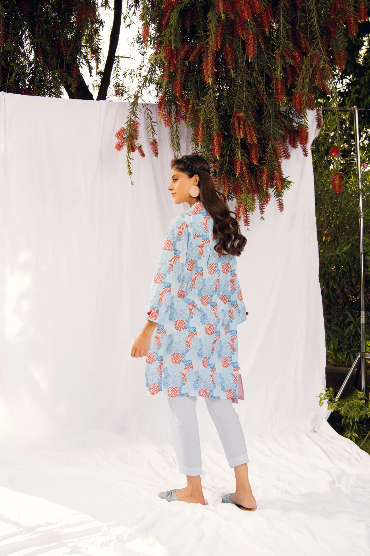 PRINTED COLLAR KURTA