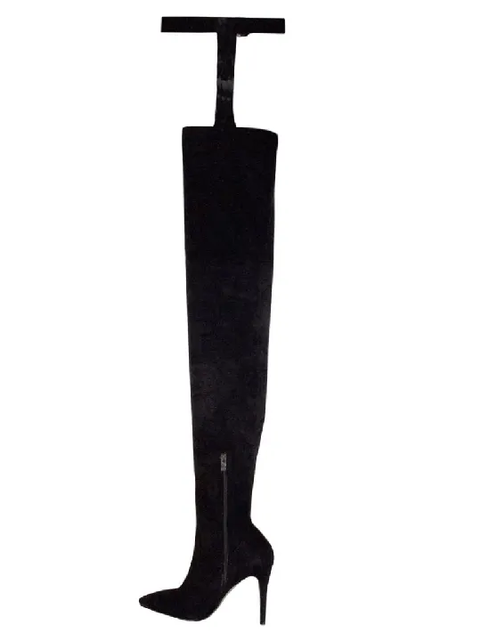 PU Belt Thigh High Heels Boots